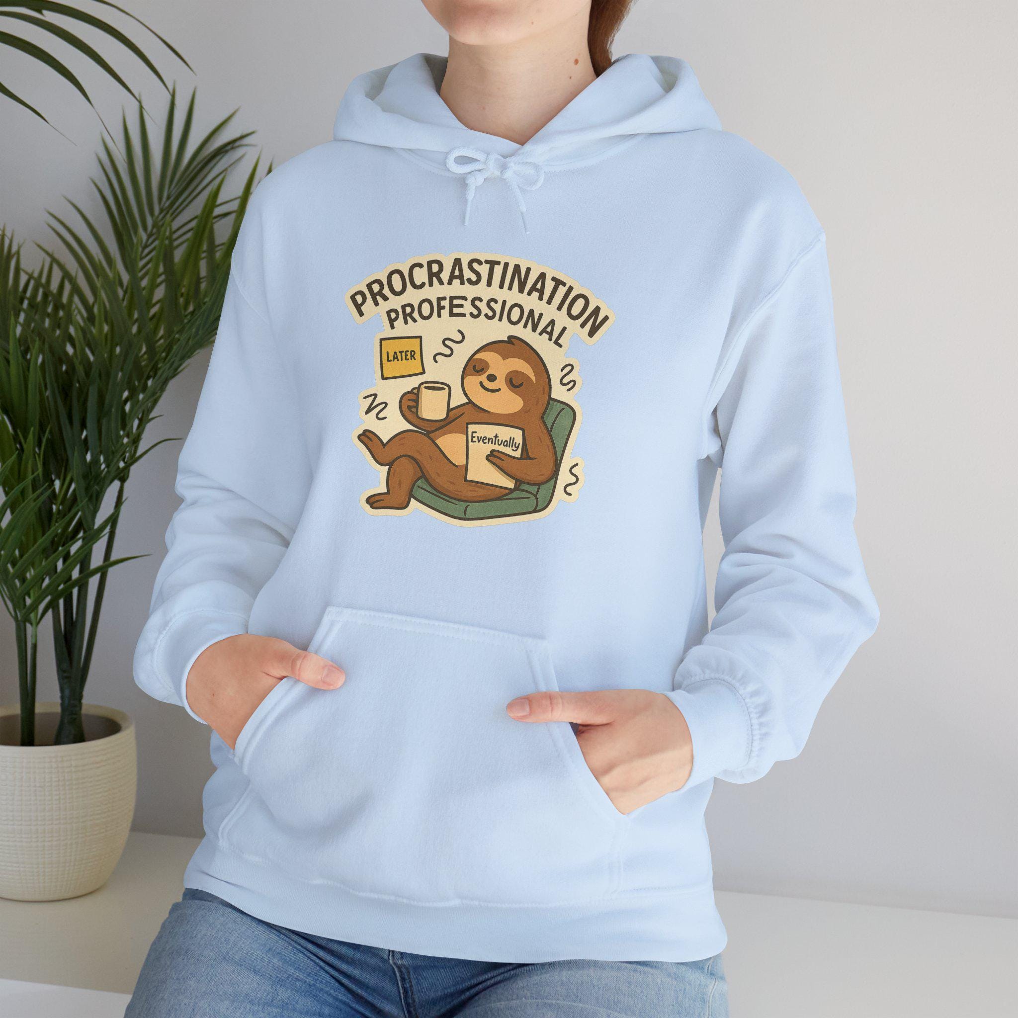 Procrastination Professional Hoodie - Cozy, Funny Sweatshirt for Loungewear, Gifts, Office Humor, Relaxation Fashion, Unisex Casual Wear