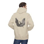 Fleece Hoodie, fallen Icarus hand sketch design, Unisex Pullover Sweatshirt for Mythology Lovers, Cozy Winter Apparel, Greek Myth Inspired