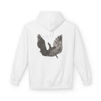 Fleece Hoodie, fallen Icarus hand sketch design, Unisex Pullover Sweatshirt for Mythology Lovers, Cozy Winter Apparel, Greek Myth Inspired