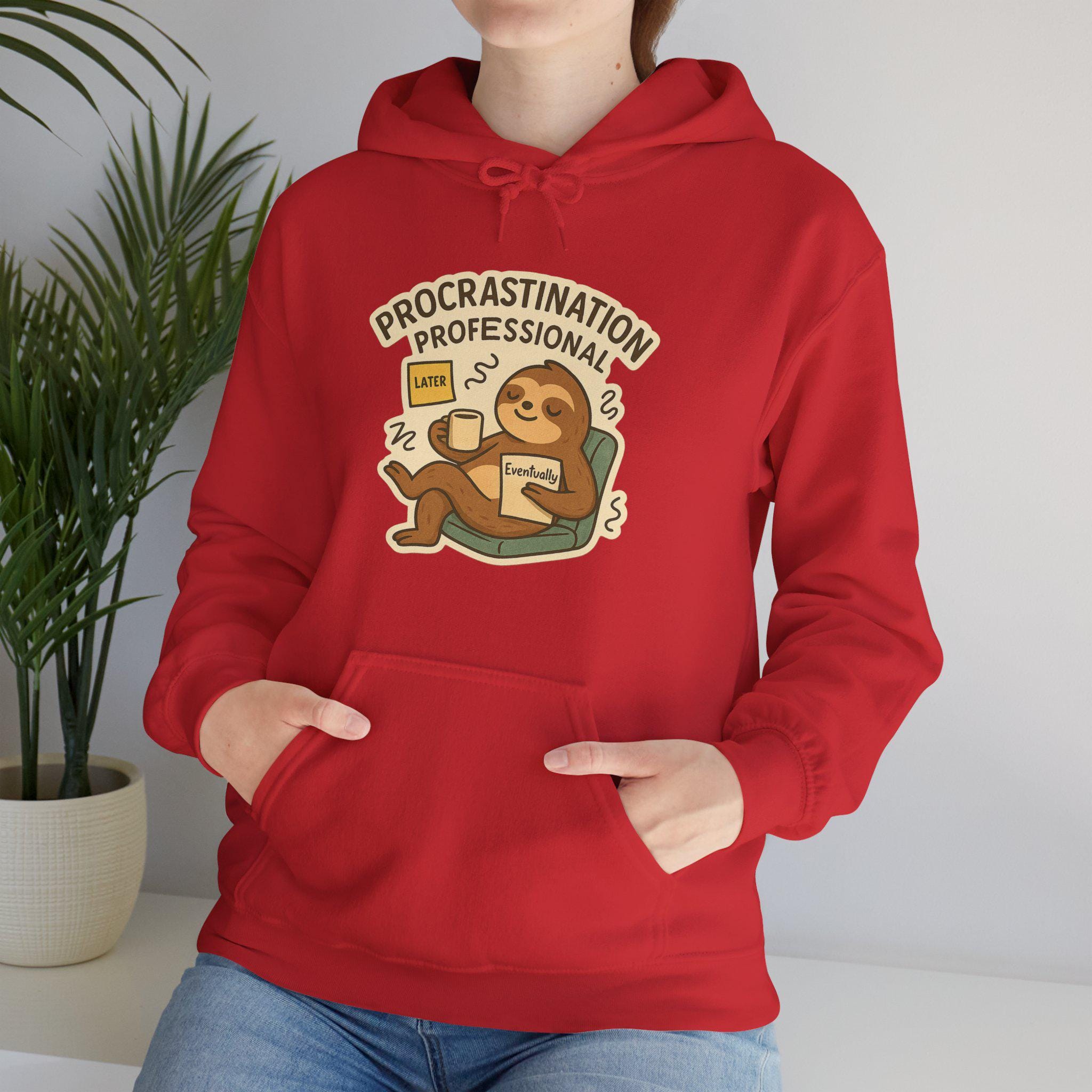 Procrastination Professional Hoodie - Cozy, Funny Sweatshirt for Loungewear, Gifts, Office Humor, Relaxation Fashion, Unisex Casual Wear