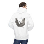 Fleece Hoodie, fallen Icarus hand sketch design, Unisex Pullover Sweatshirt for Mythology Lovers, Cozy Winter Apparel, Greek Myth Inspired